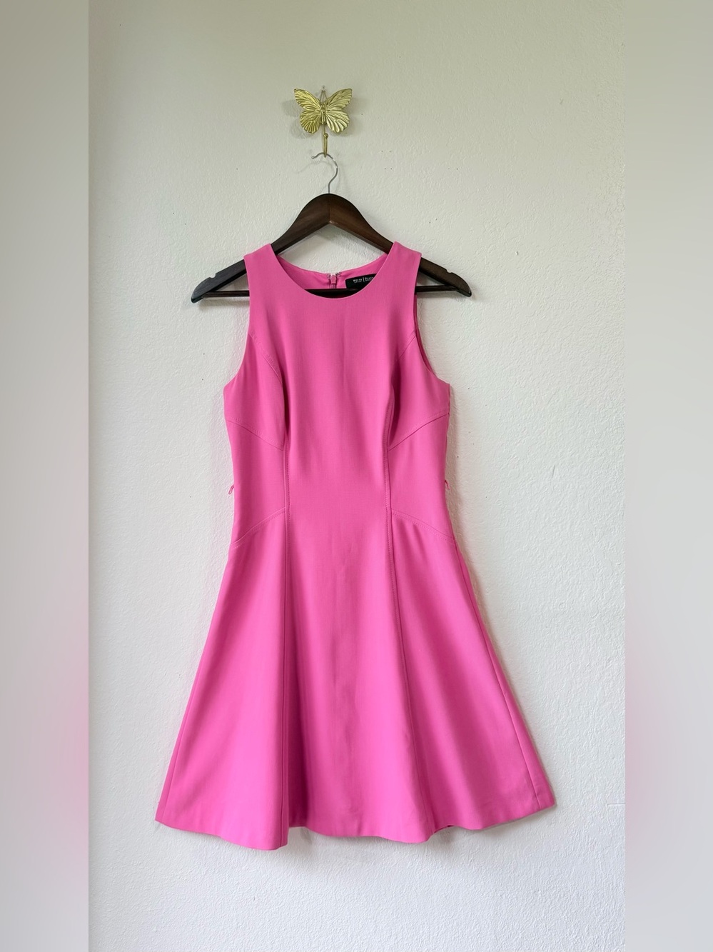 White House Black Market Hot Pink Sleeveless Fit-and-Flare Dress